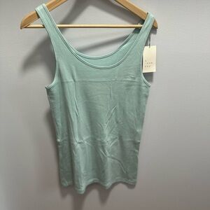 A New Day Green Fitted Sleeveless Tank Top